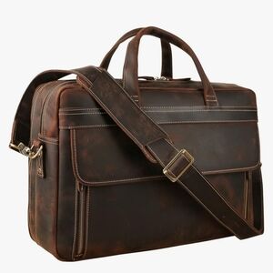 Leather Brief Case Travel Bag Messenger Bag